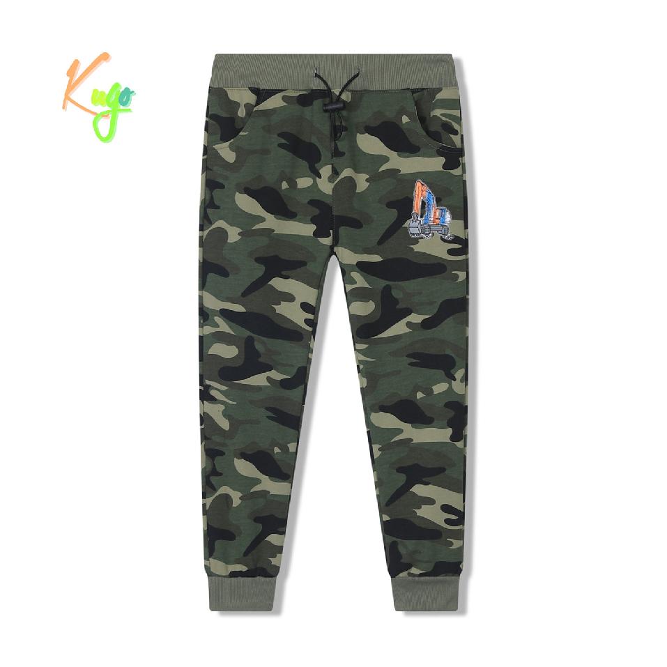 Chlapecké maskáčové tepláky Kugo ST8826 zelené